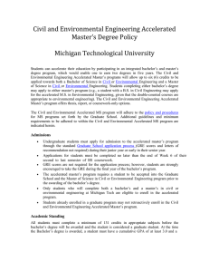 Civil and Environmental Engineering Accelerated Master’s Degree Policy  Michigan Technological University