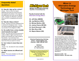 Minor in Alternative Energy Technology at Michigan Tech