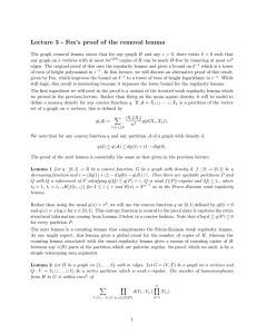 Lecture 3 - Fox’s proof of the removal lemma