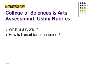 College of Sciences &amp; Arts Assessment: Using Rubrics