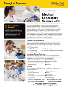 Medical Laboratory Science—BS Biological Sciences