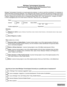 Michigan Technological University Equal Employment Opportunity Self Disclosure Form External Applicants