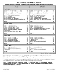 B.S. Chemistry Degree (ACS Certified)*