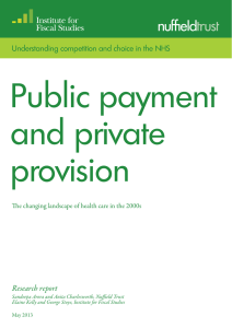 Public payment and private provision Research report