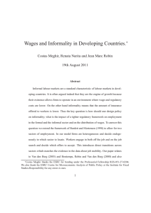 Wages and Informality in Developing Countries. ∗ 19th August 2011