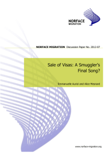Sale of Visas: A Smuggler’s Final Song?  Emmanuelle Auriol and Alice Mesnard