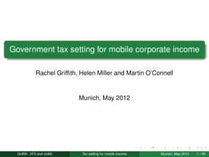 Government tax setting for mobile corporate income Munich, May 2012