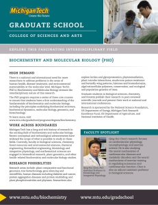 graduate school biochemistry and molecular biology (phd) college of sciences and arts
