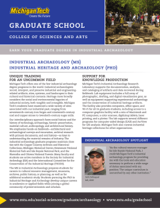 graduate school college of sciences and arts industrial archaeology (ms)