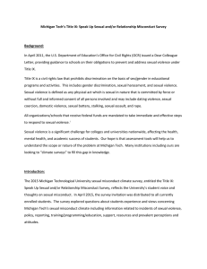 Michigan Tech’s Title IX: Speak Up Sexual and/or Relationship Misconduct...  Background: