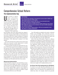 U Comprehensive School Reform The Implementation Gap