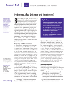 B Do Bonuses Affect Enlistment and Reenlistment? Research Brief