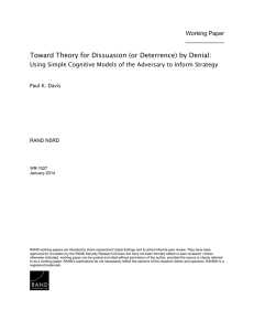 Toward Theory for Dissuasion (or Deterrence) by Denial: Working Paper ____________