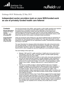 Independent sector providers took on more NHS-funded work