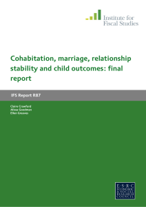 Cohabitation, marriage, relationship stability and child outcomes: final report