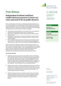 Press Release Independent Scotland could face conflict between pressure to lower tax