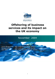 Offshoring of business services and its impact on the UK economy