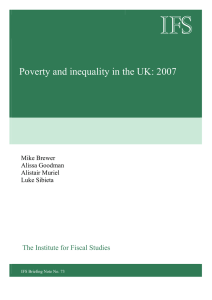 IFS  Poverty and inequality in the UK: 2007