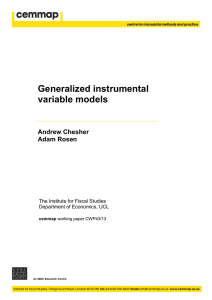 zed instrumental Generali variable models Andrew Chesher