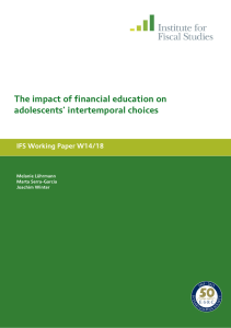 The impact of financial education on adolescents' intertemporal choices