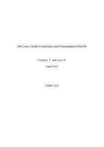 Job Loss, Credit Constraints and Consumption Growth  April 2012