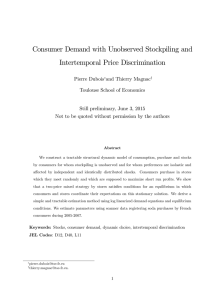 Consumer Demand with Unobserved Stockpiling and Intertemporal Price Discrimination