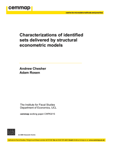Characterizations of identified sets delivered by structural econometric models Andrew Chesher