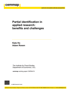 Partial identification in applied research: benefits and challenges Kate Ho