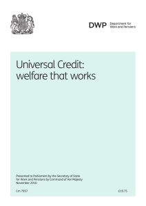 Universal Credit: welfare that works  .