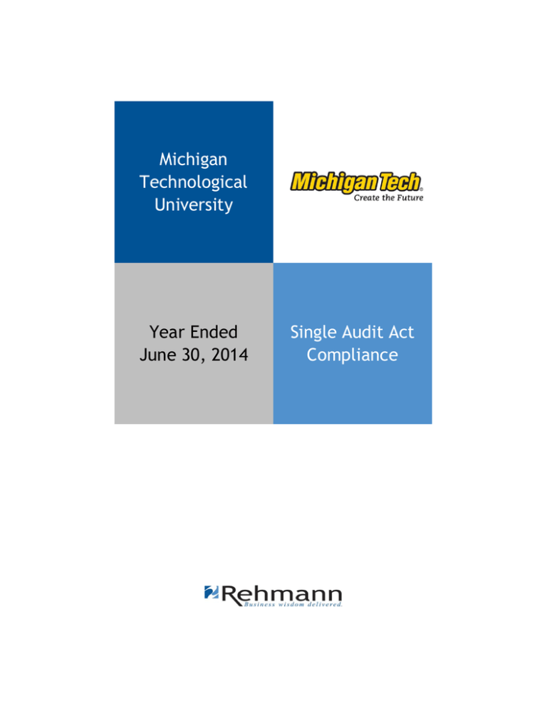 Michigan Technological University Single Audit Act