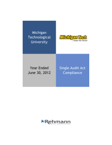 Michigan Technological University Single Audit Act