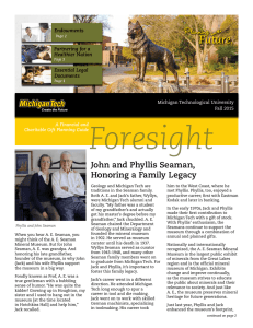 Foresight Future. Planning John and Phyllis Seaman,
