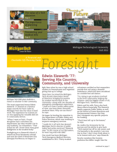 Foresight Future. Planning Edwin Eiswerth ’77: