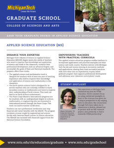 graduate school applied science education (ms) college of sciences and arts