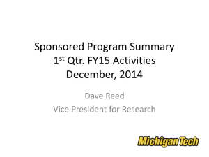 Sponsored Program Summary 1 Qtr. FY15 Activities December, 2014