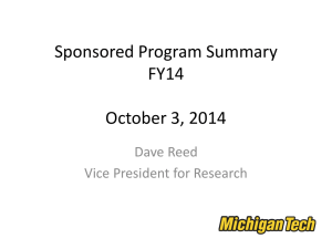 Sponsored Program Summary FY14  October 3, 2014