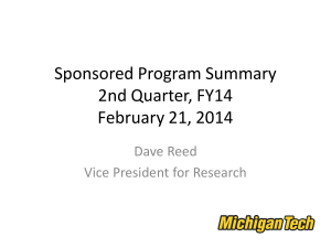 Sponsored Program Summary 2nd Quarter, FY14 February 21, 2014 Dave Reed