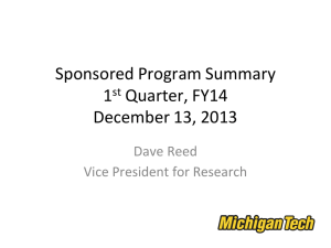 Sponsored Program Summary 1 Quarter, FY14 December 13, 2013