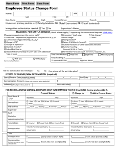 Employee Status Change Form REASON(S) FOR STATUS CHANGE M# Name: