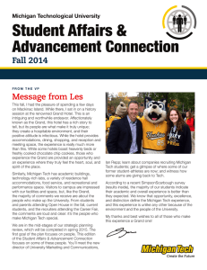 Student Affairs &amp; Advancement Connection Message from Les