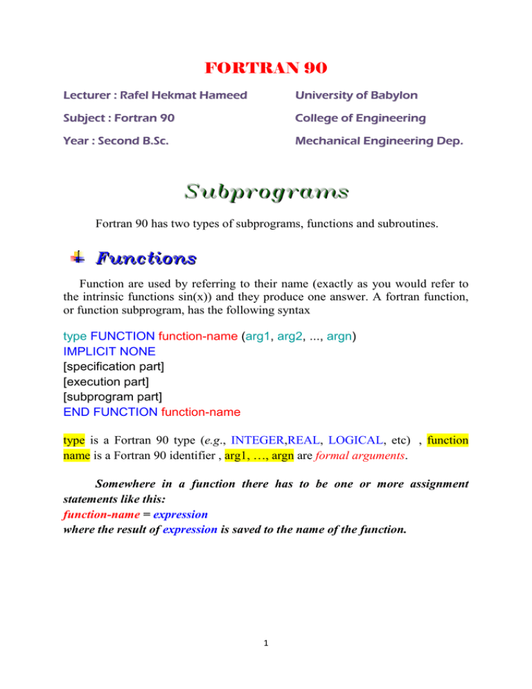 Fortran 90