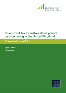 Do up-front tax incentives affect private IFS Working Paper W12/05