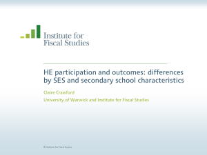 HE participation and outcomes: differences by SES and secondary school characteristics