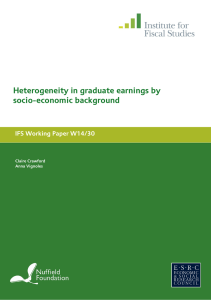 Heterogeneity in graduate earnings by socio-economic background IFS Working Paper W14/30