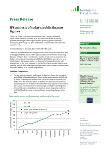 Press Release IFS analysis of today’s public finance figures