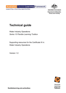 Technical guide  Water Industry Operations Supporting resources for the Certificate III in: