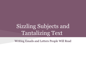 Sizzling Subjects and Tantalizing Text Writing Emails and Letters People Will Read