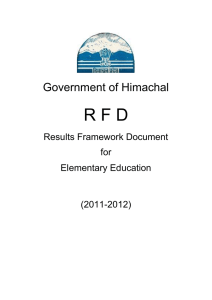 R F D Government of Himachal Results Framework Document for