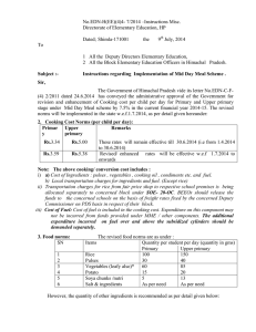 No.EDN-H(EE)(4)4- 7/2014 –Instructions Misc. Directorate of Elementary Education, HP  Dated;