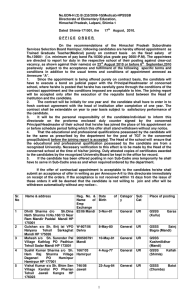 No.EDN-H (2) B (2)5/2009-10(Medical)-HPSSSB  Directorate of Elementary Education, Himachal Pradesh, Lalpani, Shimla-1